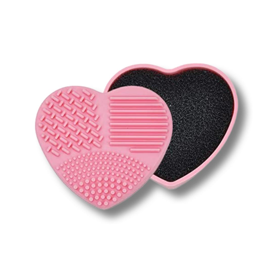 Silicone Makeup Brush Cleaning Pads - Pink- Heart