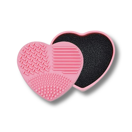 Silicone Makeup Brush Cleaning Pads - Pink- Heart